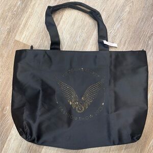 Brand New Victoria's Secret Black Fashion Show 2025 Black Tote -Gold Wing Design